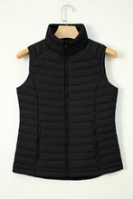Load image into Gallery viewer, Solid Plush Standing Collar Zip Up Puffer Vest