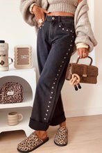 Load image into Gallery viewer, Jojo Waisted Studded Wide Leg Jeans