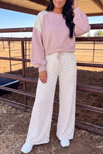 Load image into Gallery viewer, Poppy Polka Dot Colorblock Two Piece Pants Set