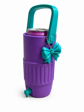 Load image into Gallery viewer, SKINNY Purple and Teal 12 oz Can Cooler with Handle