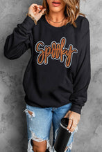 Load image into Gallery viewer, Black Spooky Rhinestone Drop Shoulder Graphic Sweatshirt