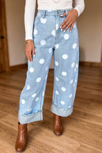 Load image into Gallery viewer, Whitney Dot Cuffed Wide Leg Jeans
