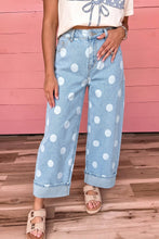 Load image into Gallery viewer, Whitney Dot Cuffed Wide Leg Jeans