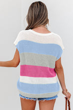 Load image into Gallery viewer, Colorblock Notched V-Neck Sweater T-Shirt
