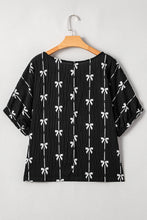 Load image into Gallery viewer, Bow Textured Puff Sleeve Top
