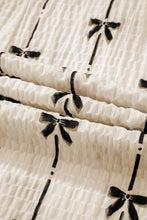 Load image into Gallery viewer, Bow Textured Puff Sleeve Top
