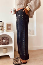 Load image into Gallery viewer, Jojo Waisted Studded Wide Leg Jeans
