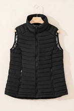 Load image into Gallery viewer, Solid Plush Standing Collar Zip Up Puffer Vest
