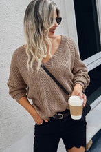 Load image into Gallery viewer, V Neck Cross Long Sleeves Sweater
