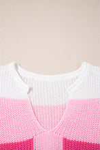 Load image into Gallery viewer, Colorblock Notched V-Neck Sweater T-Shirt
