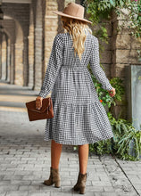 Load image into Gallery viewer, Miss Sparkling |Gingham Long Sleeve Dress
