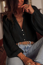 Load image into Gallery viewer, Crochet Lace Button V-neck Knit Sweater Blouse
