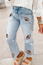 Load image into Gallery viewer, Game Day Patched Jeans

