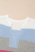 Load image into Gallery viewer, Colorblock Notched V-Neck Sweater T-Shirt
