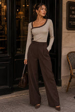 Load image into Gallery viewer, Sammie Asymmetrical Stripe Button Detail Top
