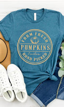 Load image into Gallery viewer, Farm Fresh Pumpkins Circle Graphic Tee
