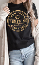 Load image into Gallery viewer, Farm Fresh Pumpkins Circle Graphic Tee
