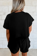 Load image into Gallery viewer, Luxury Cropped Tee and Ruffle High Waist Skort Set
