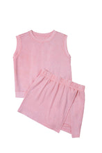 Load image into Gallery viewer, Luxury Mineral Wash Cotton Tank Top Lined Split Skirt Set
