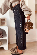Load image into Gallery viewer, Jojo Waisted Studded Wide Leg Jeans
