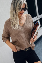 Load image into Gallery viewer, V Neck Cross Long Sleeves Sweater
