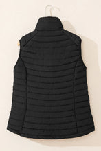 Load image into Gallery viewer, Solid Plush Standing Collar Zip Up Puffer Vest
