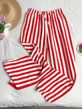 Load image into Gallery viewer, Red &amp; White Striped Wide-Leg Lightweight Pants
