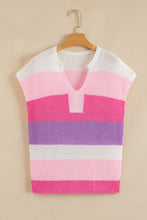 Load image into Gallery viewer, Colorblock Notched V-Neck Sweater T-Shirt

