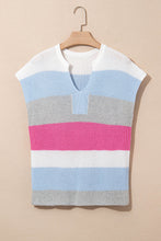 Load image into Gallery viewer, Colorblock Notched V-Neck Sweater T-Shirt

