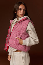Load image into Gallery viewer, PV19025 - Gingham Puffer Vest: Red / S-M-L (2-2-2)
