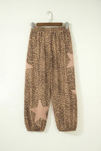 Load image into Gallery viewer, Starry Leopard Star Patched Elastic Waist Jogger Pants
