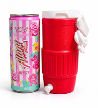 Load image into Gallery viewer, SKINNY Red and White 12 oz Can Cooler with Handle
