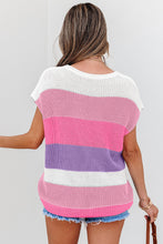 Load image into Gallery viewer, Colorblock Notched V-Neck Sweater T-Shirt
