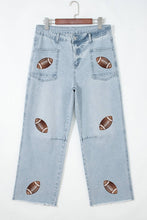 Load image into Gallery viewer, Game Day Patched Jeans
