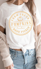 Load image into Gallery viewer, Farm Fresh Pumpkins Circle Graphic Tee
