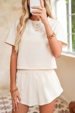 Load image into Gallery viewer, Luxury Cropped Tee and Ruffle High Waist Skort Set
