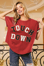 Load image into Gallery viewer, BiBi Touchdown Letter Loose Fit Vintage Washed Top
