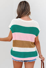 Load image into Gallery viewer, Colorblock Notched V-Neck Sweater T-Shirt

