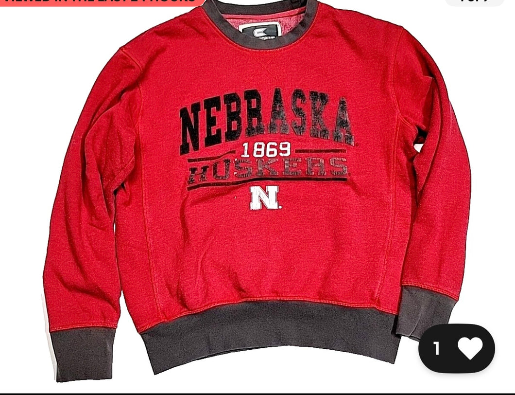 1869 RED W/ GREY BORDER PULLOVER (Women’s Medium)