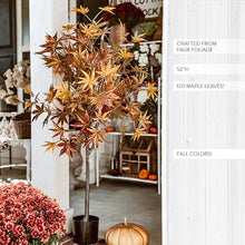 Load image into Gallery viewer, 52 Inch Potted Foliage Maple Leaf Faux Tree
