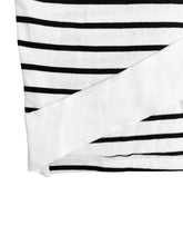 Load image into Gallery viewer, Wrapped Cutout Back Slouchy Tee Workout Set In Stripe: White / L
