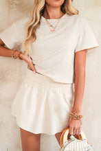 Load image into Gallery viewer, Luxury Cropped Tee and Ruffle High Waist Skort Set
