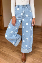 Load image into Gallery viewer, Whitney Dot Cuffed Wide Leg Jeans
