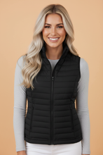 Load image into Gallery viewer, Solid Plush Standing Collar Zip Up Puffer Vest
