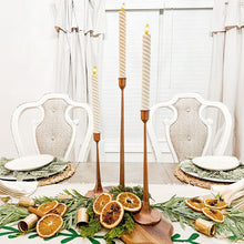 Load image into Gallery viewer, Copper Finish Cast Iron Taper Candle Holders, Set of Three
