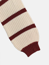 Load image into Gallery viewer, Contrast Color Block Striped Off Shoulder Sweater: White_R / M
