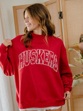 Load image into Gallery viewer, Nebraska Huskers Polka Dot Puff Wknd Mock Neck Sweatshirt
