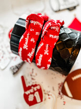 Load image into Gallery viewer, Red Script Structured Headband
