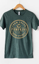 Load image into Gallery viewer, Farm Fresh Pumpkins Circle Graphic Tee
