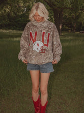 Load image into Gallery viewer, Nebraska Huskers Helmet Camo Mock Neck Sweatshirt
